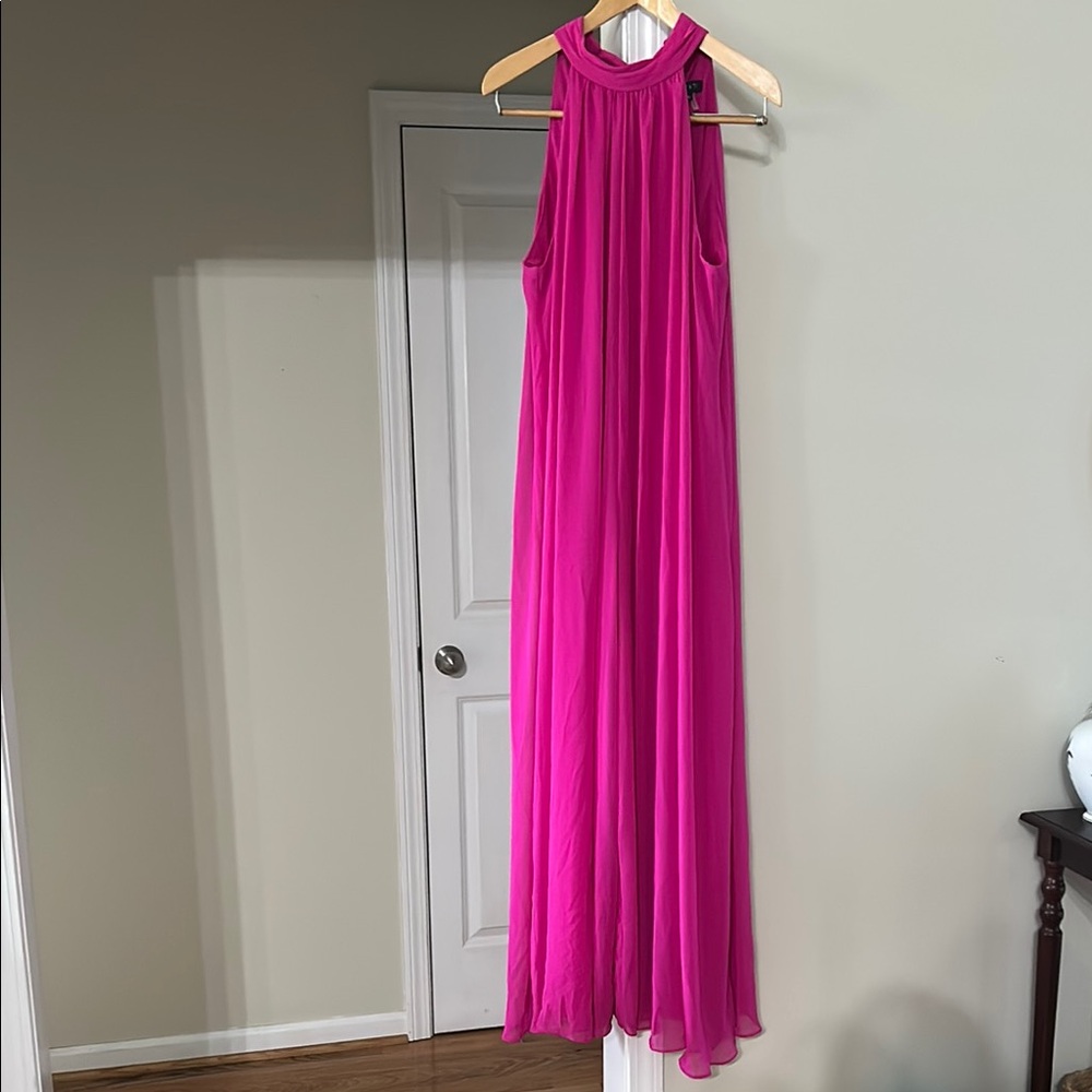Pink Sleeveless Chiffon Maxi Romper Jumpsuit XL